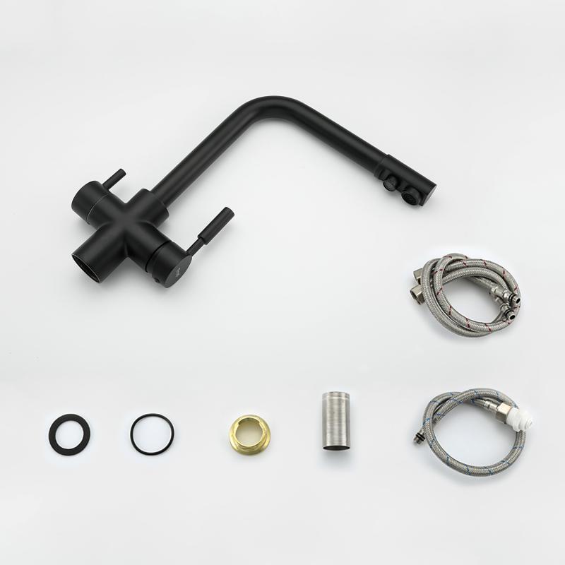 Смеситель для кухни под фильтр Frap F4352-6, чёрный — изображение 7