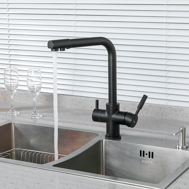 Смеситель для кухни под фильтр Frap F4352-6, чёрный — изображение 8