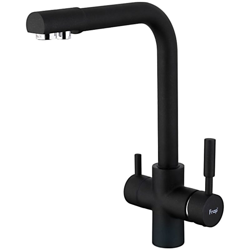Смеситель для кухни под фильтр Frap F4352-7, чёрный/хром