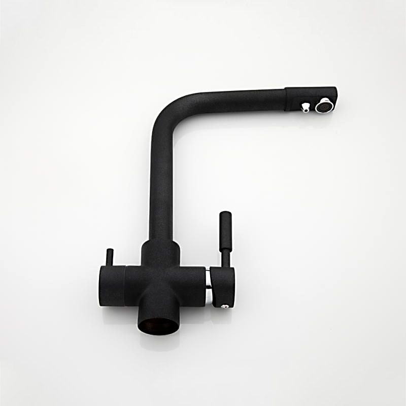 Смеситель для кухни под фильтр Frap F4352-7, чёрный/хром — изображение 3