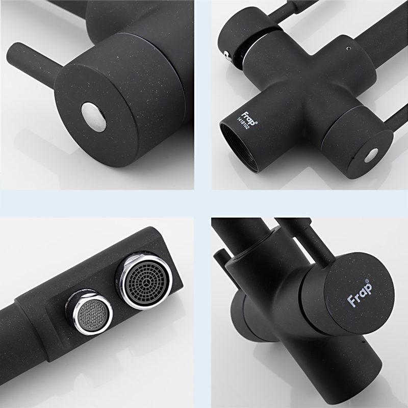 Смеситель для кухни под фильтр Frap F4352-7, чёрный/хром — изображение 5