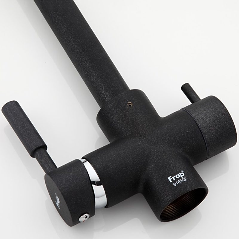 Смеситель для кухни под фильтр Frap F4352-7, чёрный/хром — изображение 7