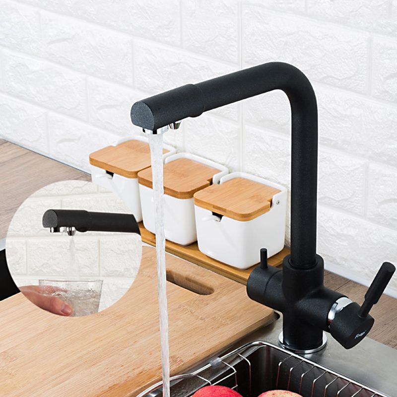 Смеситель для кухни под фильтр Frap F4352-7, чёрный/хром — изображение 11