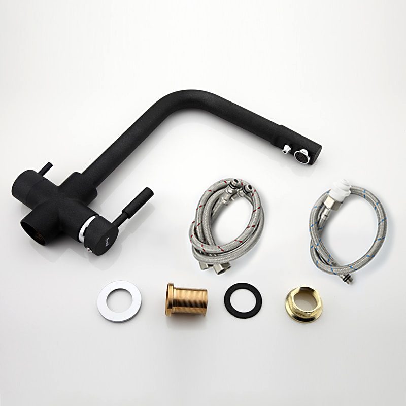 Смеситель для кухни под фильтр Frap F4352-7, чёрный/хром — изображение 9