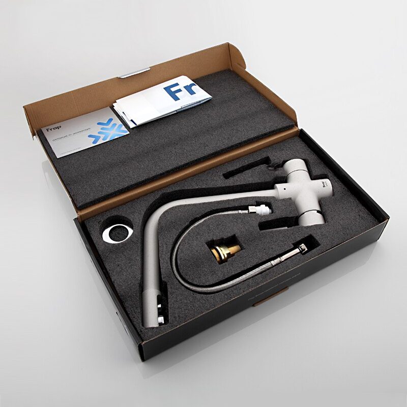 Смеситель для кухни под фильтр Frap F4352-8, белый — изображение 8