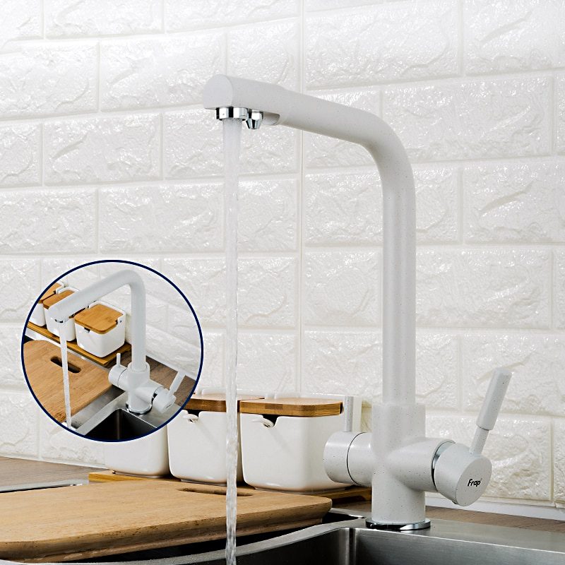 Смеситель для кухни под фильтр Frap F4352-8, белый — изображение 9