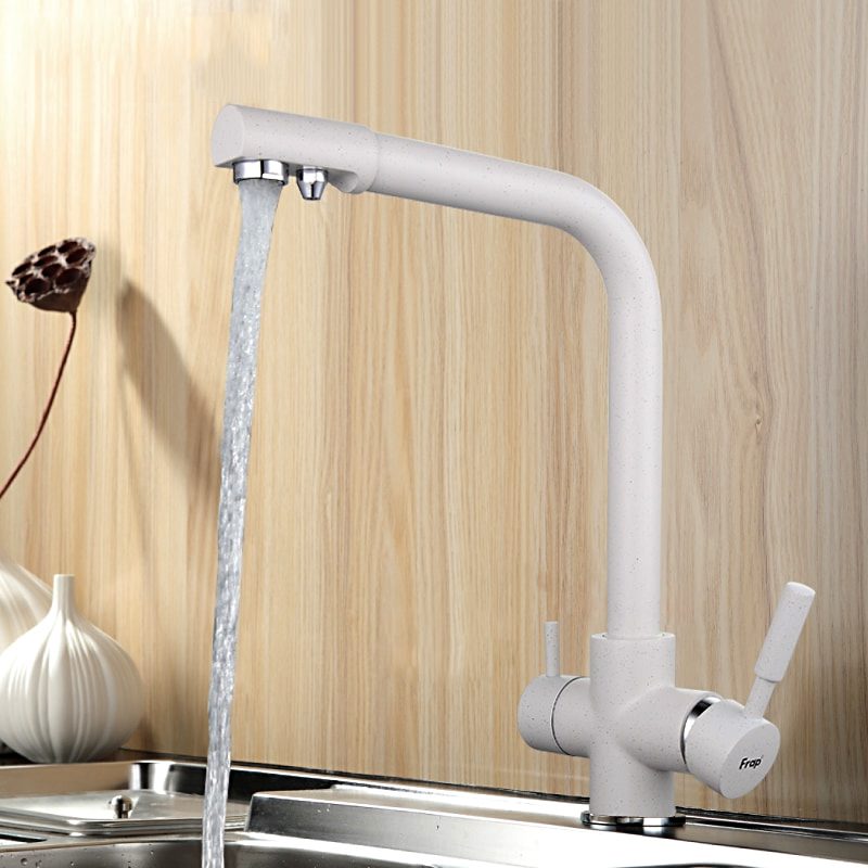 Смеситель для кухни под фильтр Frap F4352-8, белый — изображение 10