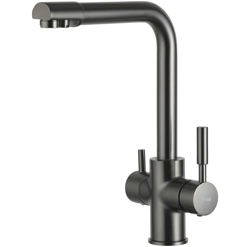 Смеситель для кухни под фильтр Frap F4352-9, оружейная сталь