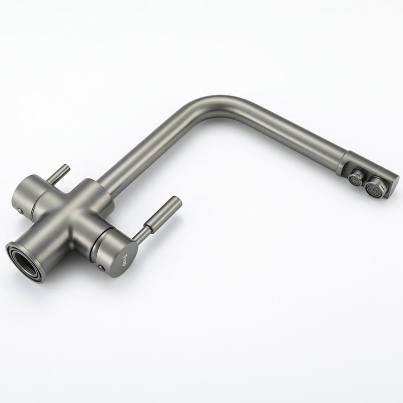 Смеситель для кухни под фильтр Frap F4352-9, оружейная сталь — изображение 3