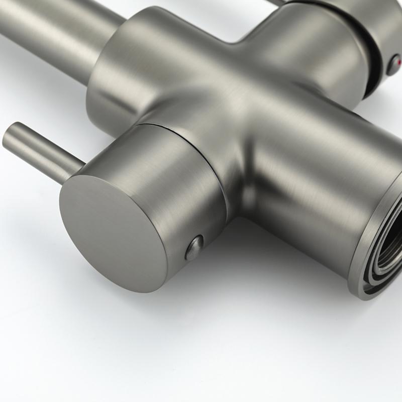 Смеситель для кухни под фильтр Frap F4352-9, оружейная сталь — изображение 5