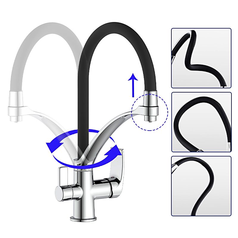 Смеситель для кухни под фильтр с гибким изливом Frap F4369 — изображение 3