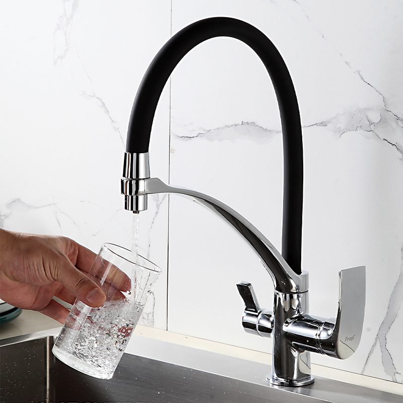 Смеситель для кухни под фильтр с гибким изливом Frap F4369 — изображение 9