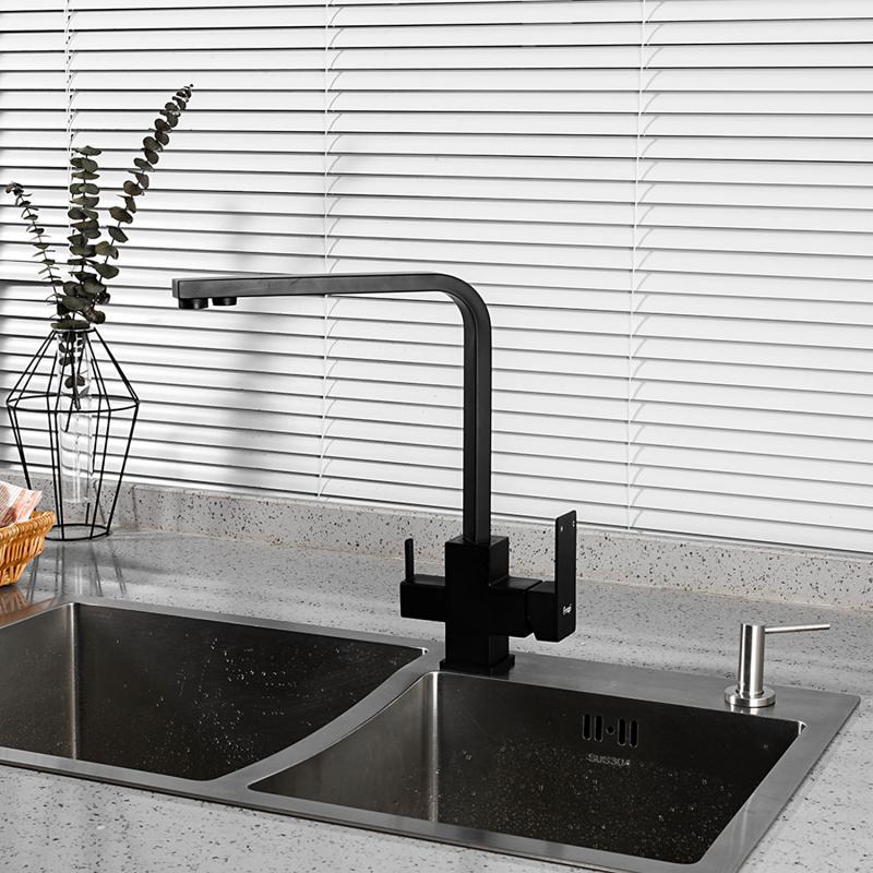 Смеситель для кухни под фильтр Frap F43802-6, чёрный — изображение 9