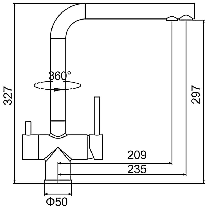 Смеситель для кухни под фильтр Frap F43899-3, сатин — изображение 2