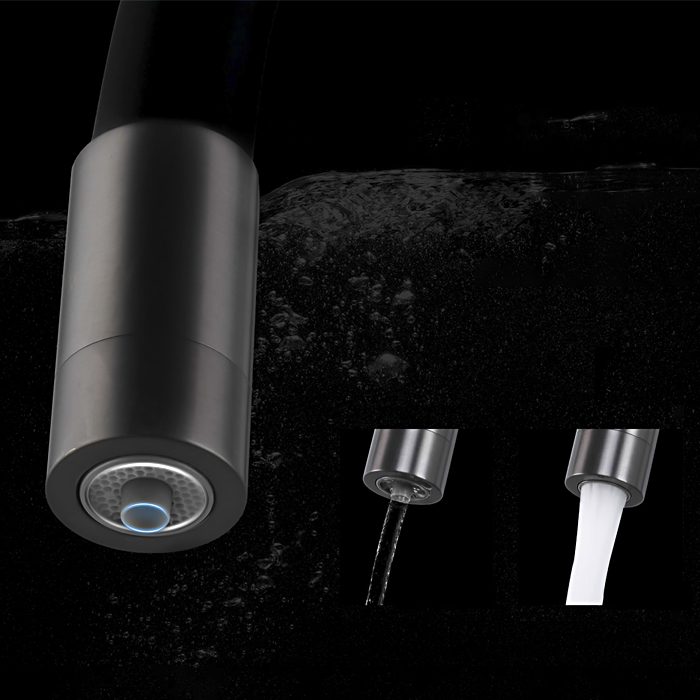 Смеситель для кухни под фильтр с гибким изливом Frap F4396-15, оружейная сталь — изображение 5