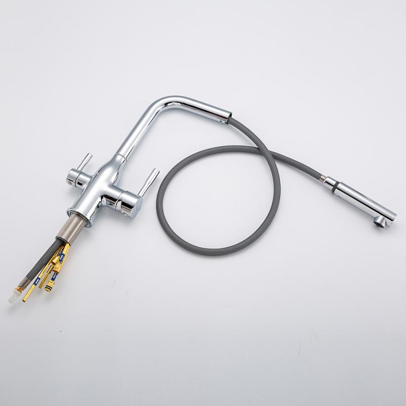 Смеситель для кухни под фильтр с выдвижным изливом Frap F4396-30 — изображение 10