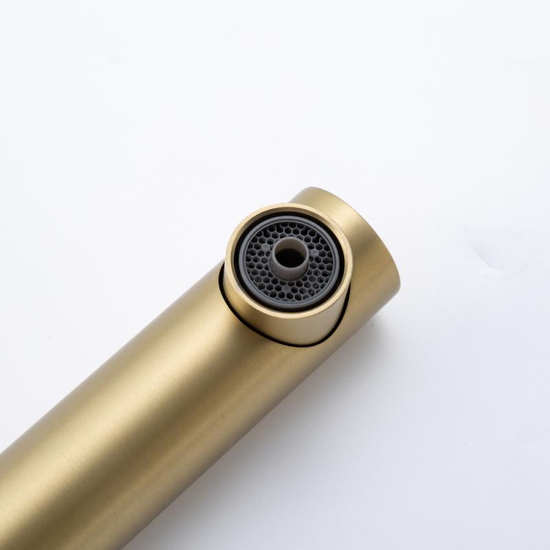 Смеситель для кухни под фильтр с выдвижным изливом Frap F4396-33, золотой сатин — изображение 8