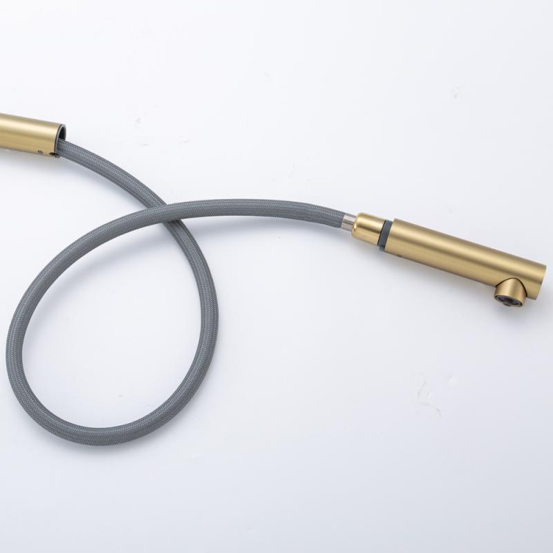 Смеситель для кухни под фильтр с выдвижным изливом Frap F4396-33, золотой сатин — изображение 10