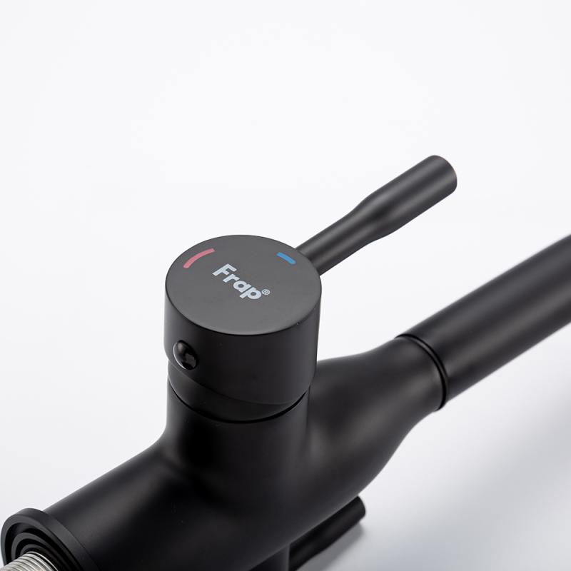 Смеситель для кухни под фильтр с выдвижным изливом Frap F4396-36, чёрный — изображение 12