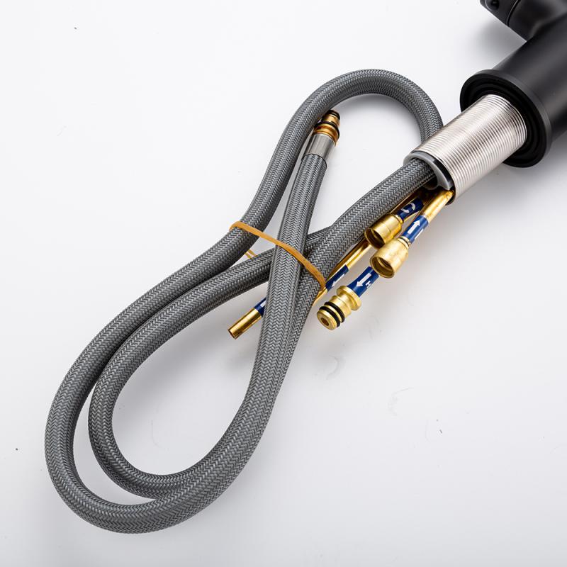 Смеситель для кухни под фильтр с выдвижным изливом Frap F4396-36, чёрный — изображение 15