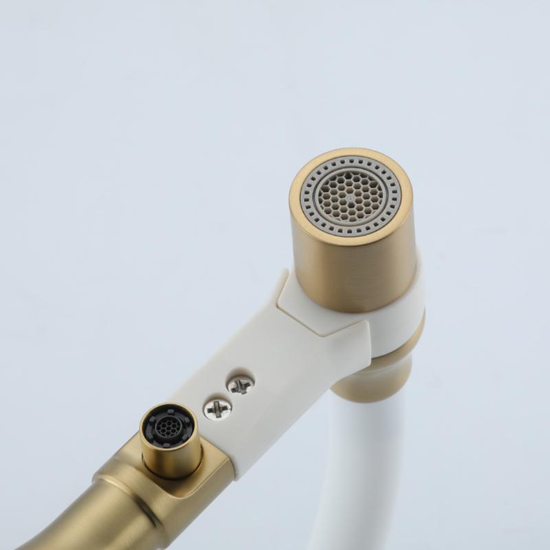 Смеситель для кухни под фильтр с гибким изливом Frap F4397-3, золотой сатин — изображение 11