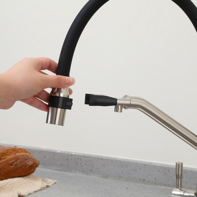 Смеситель для кухни под фильтр с гибким изливом Frap F4397-5, сатин — изображение 6