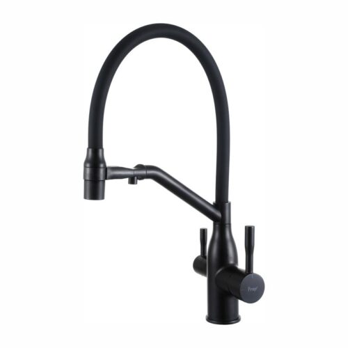 Смеситель для кухни под фильтр с гибким изливом Frap F4397-6, чёрный