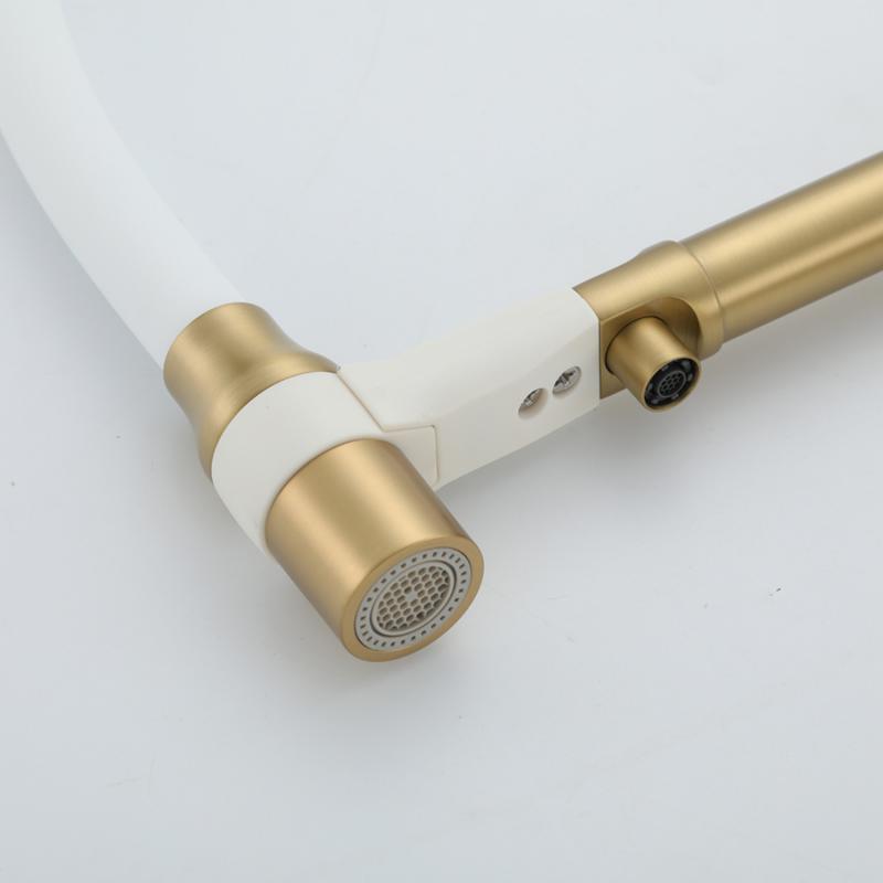 Смеситель для кухни под фильтр с гибким изливом Frap F4398-3, золотой сатин — изображение 9