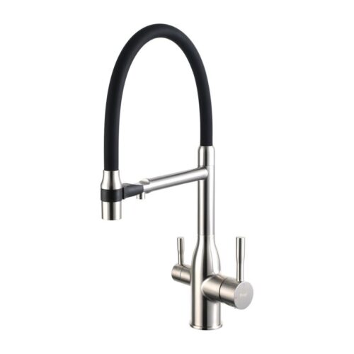 Смеситель для кухни под фильтр с гибким изливом Frap F4398-5, сатин