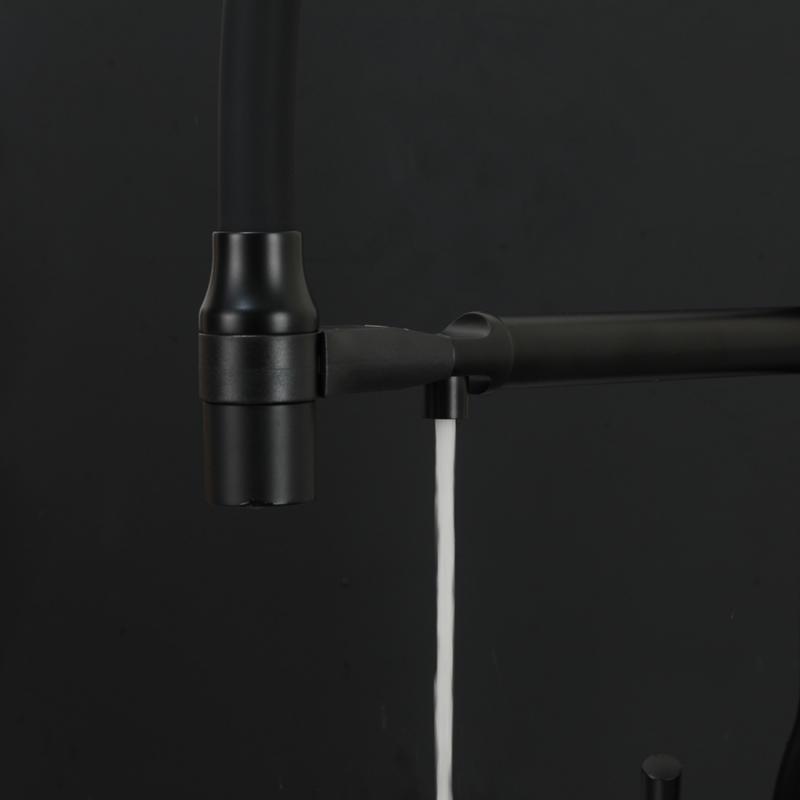 Смеситель для кухни под фильтр с гибким изливом Frap F4398-6, чёрный — изображение 6