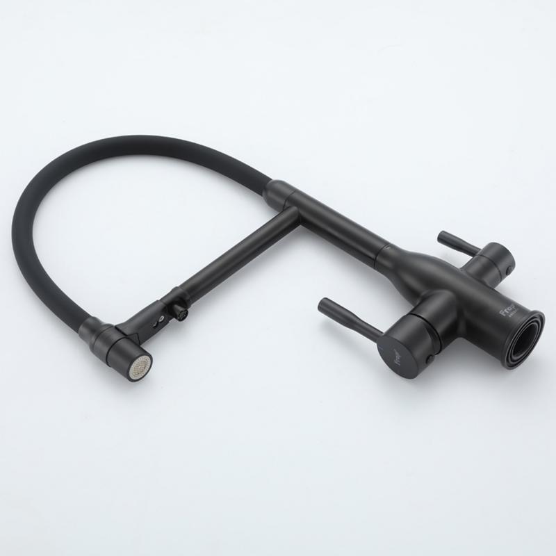 Смеситель для кухни под фильтр с гибким изливом Frap F4398-6, чёрный — изображение 10