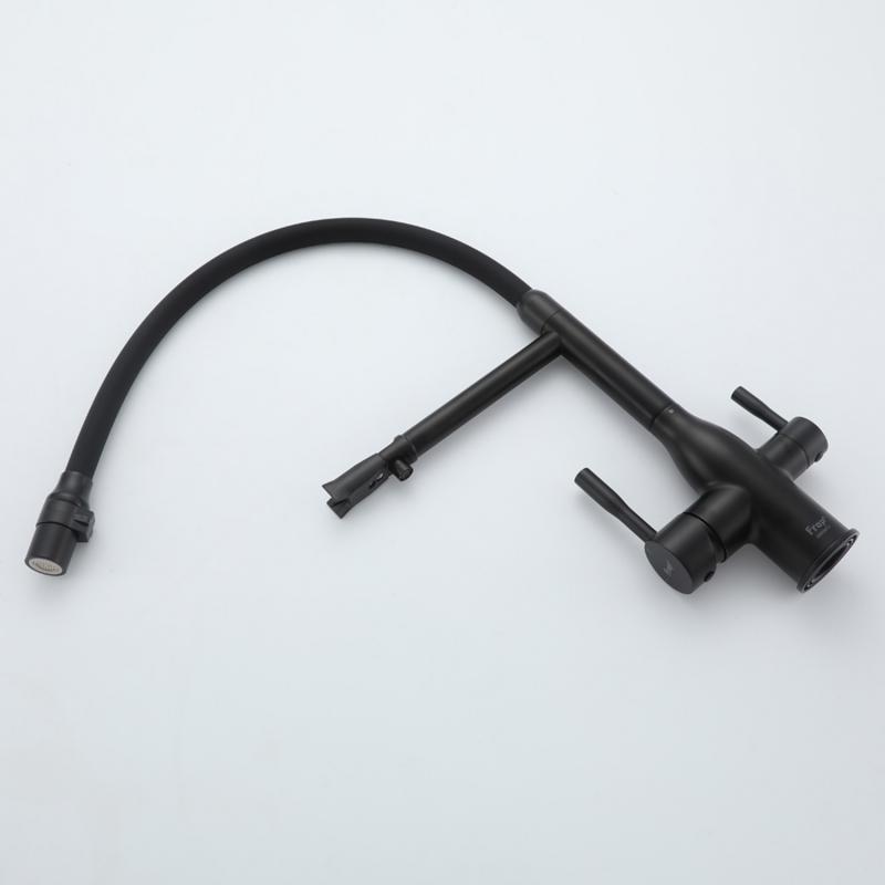 Смеситель для кухни под фильтр с гибким изливом Frap F4398-6, чёрный — изображение 11