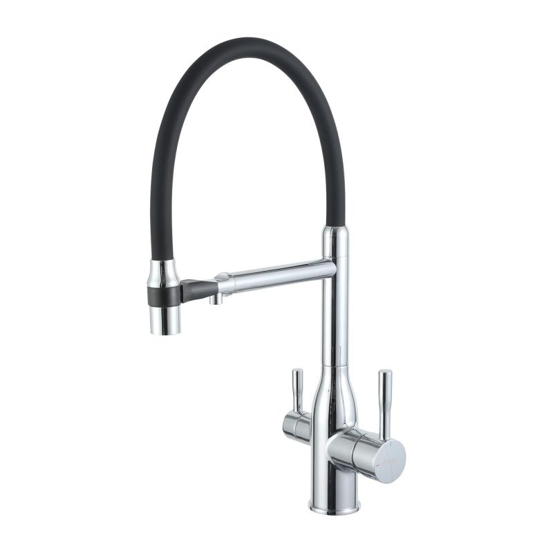 Смеситель для кухни под фильтр с гибким изливом Frap F4398