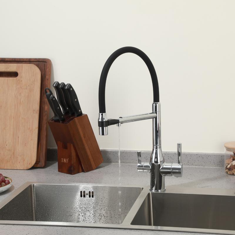 Смеситель для кухни под фильтр с гибким изливом Frap F4398 — изображение 5