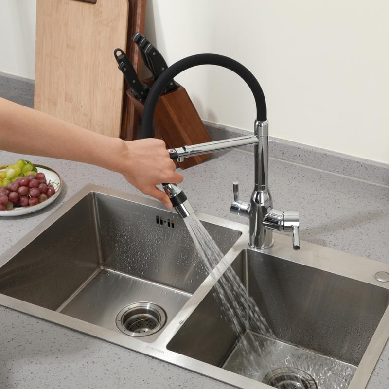 Смеситель для кухни под фильтр с гибким изливом Frap F4398 — изображение 9