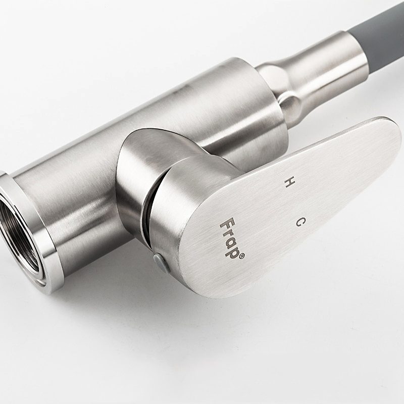 Смеситель для кухни с гибким изливом Frap F4448, сатин — изображение 3