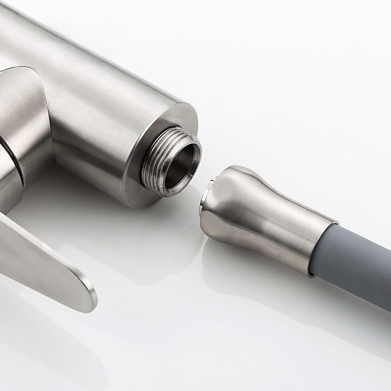 Смеситель для кухни с гибким изливом Frap F4448, сатин — изображение 4