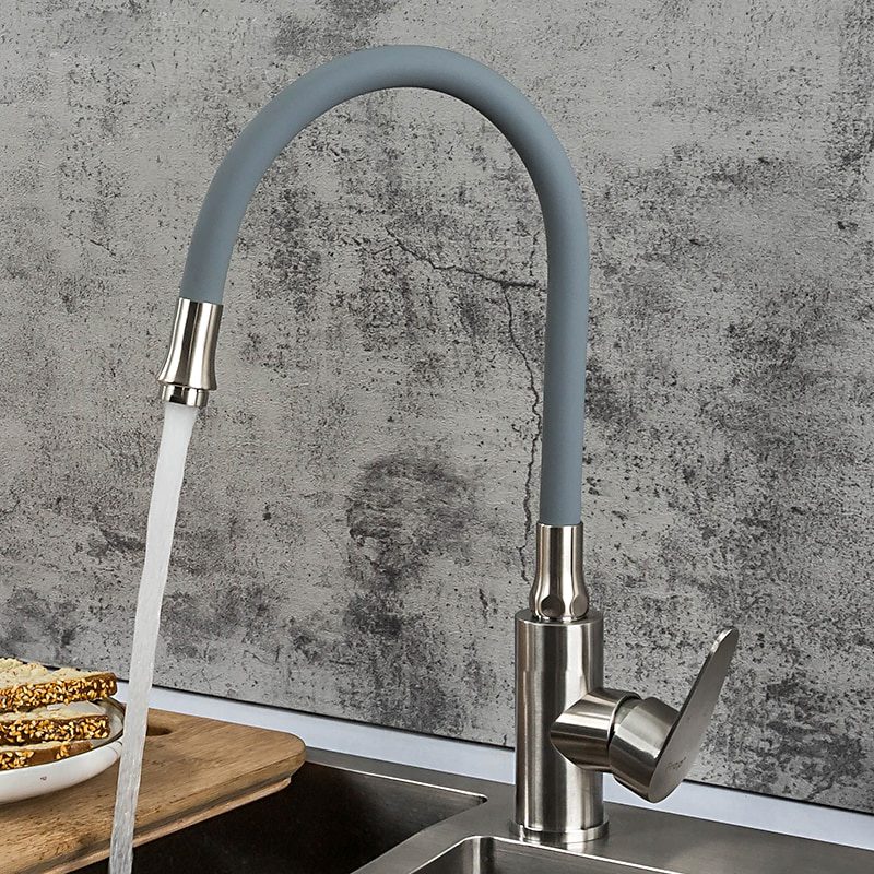 Смеситель для кухни с гибким изливом Frap F4448, сатин — изображение 10