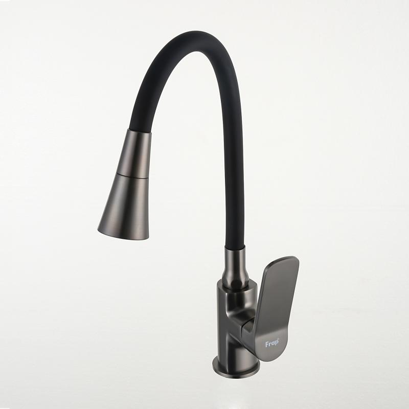 Смеситель для кухни с гибким изливом Frap F4462-9, оружейная сталь — изображение 8