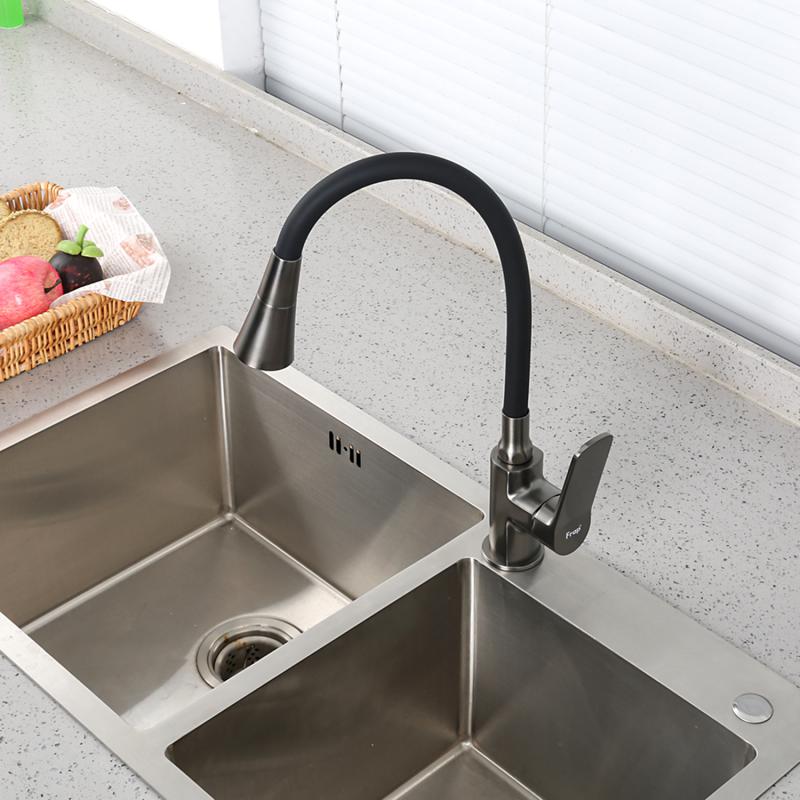 Смеситель для кухни с гибким изливом Frap F4462-9, оружейная сталь — изображение 10