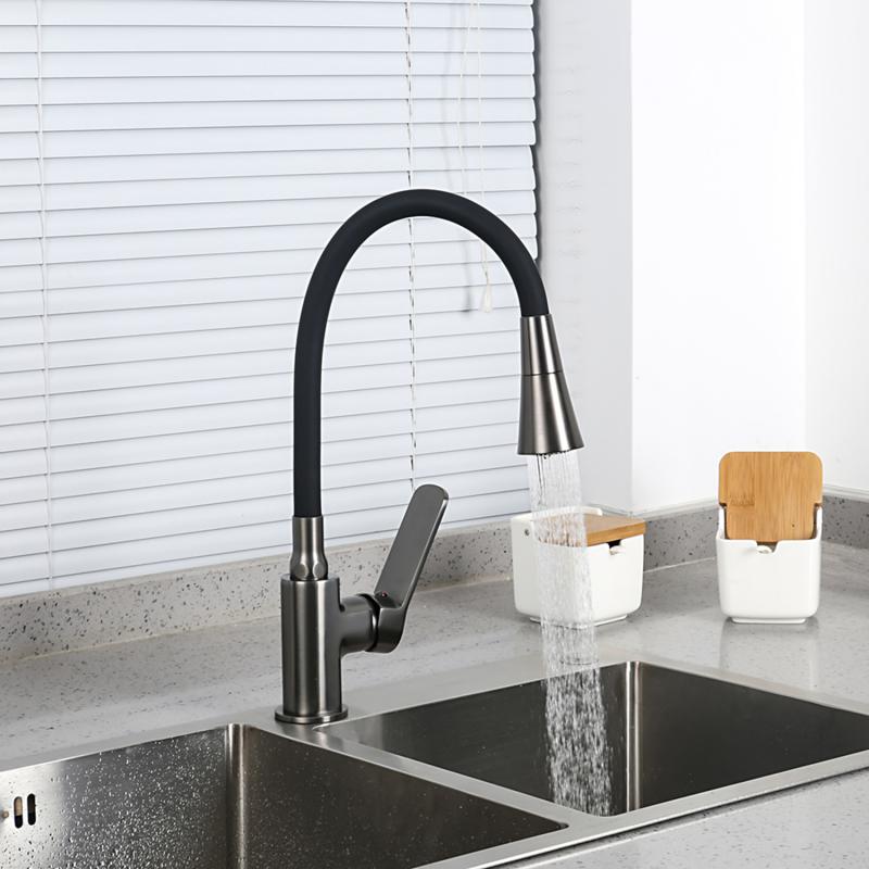 Смеситель для кухни с гибким изливом Frap F4462-9, оружейная сталь — изображение 11