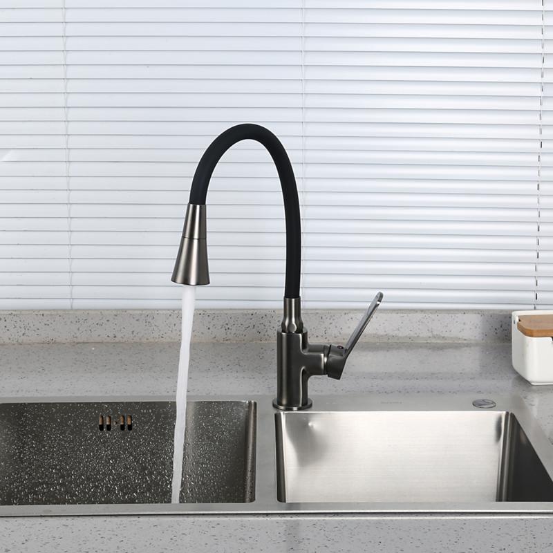 Смеситель для кухни с гибким изливом Frap F4462-9, оружейная сталь — изображение 12