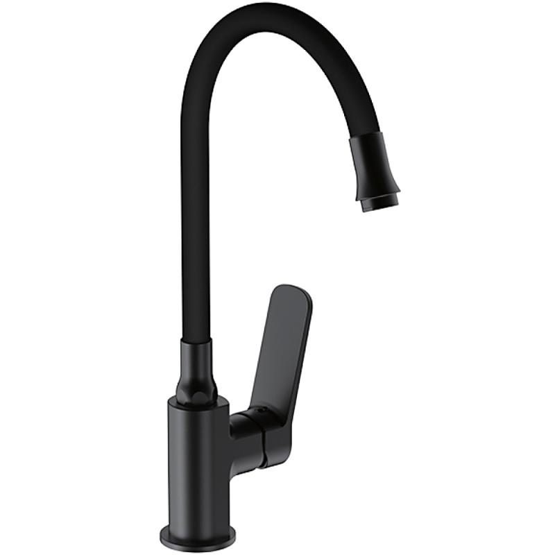 Смеситель для кухни с гибким изливом Frap F4462, чёрный