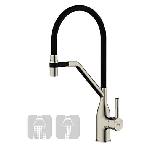 Смеситель для кухни с гибким изливом Frap F4497-5, сатин