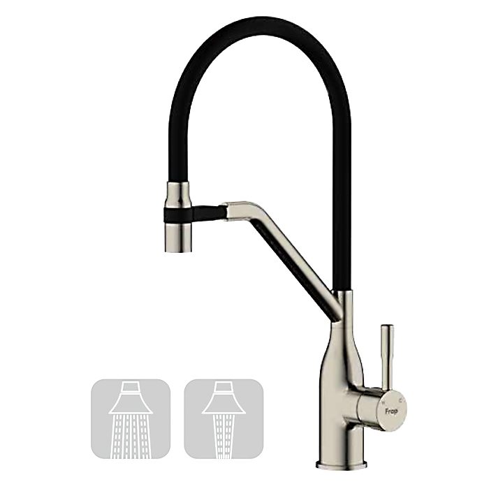 Смеситель для кухни с гибким изливом Frap F4497-5, сатин