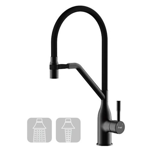 Смеситель для кухни с гибким изливом Frap F4497-6, чёрный