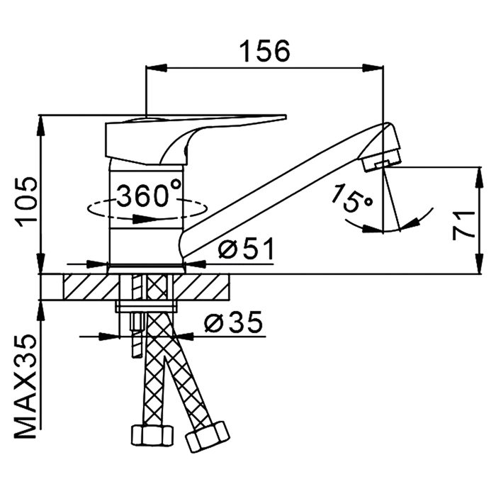 Смеситель для кухни Frap F4504 — изображение 2