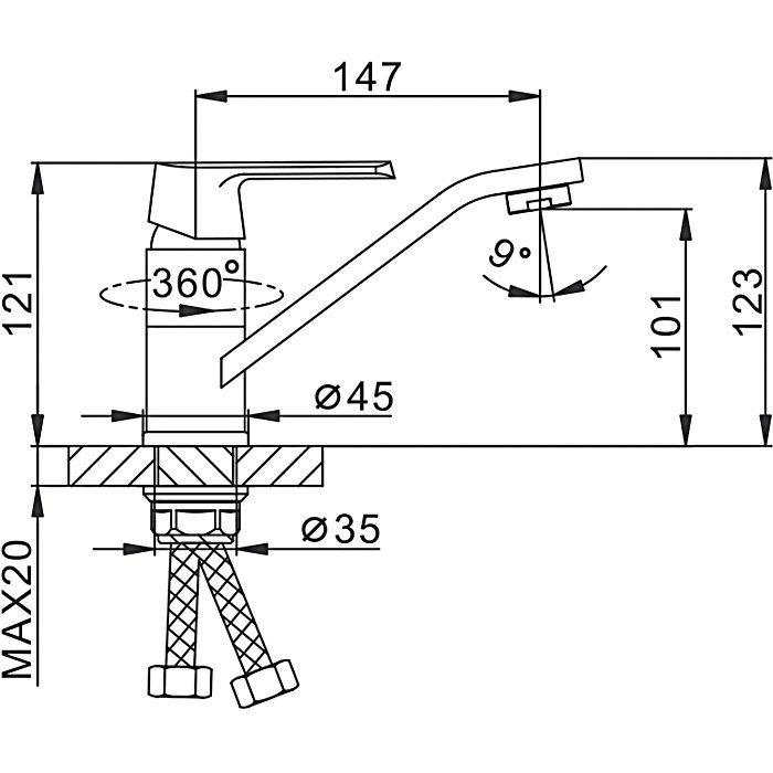 Смеситель для кухни Frap F4531, белый/хром — изображение 2