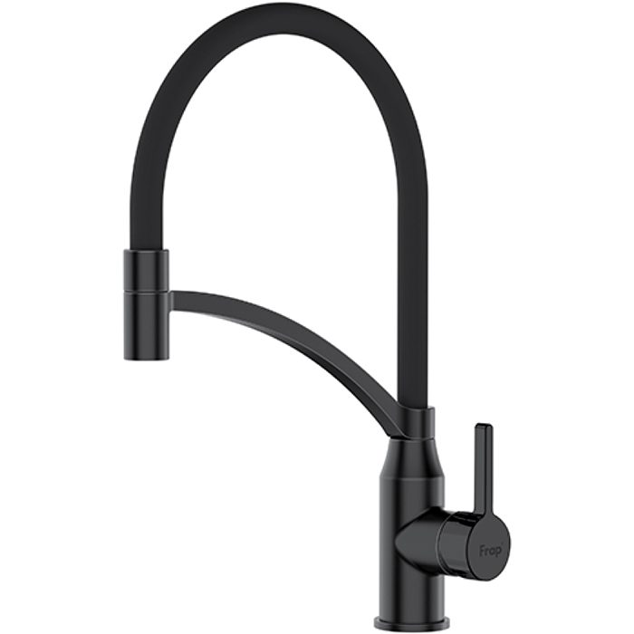 Смеситель для кухни с гибким изливом Frap F4552-6, чёрный