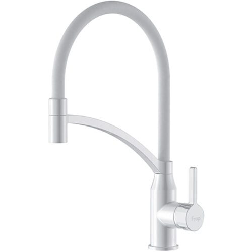 Смеситель для кухни с гибким изливом Frap F4552-8, белый